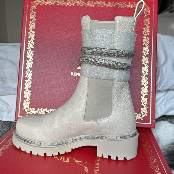 RENE CAOVILLA BOOTS WHITE IVORY WOMENS SIZE 35 5 - Picture 5 of 17